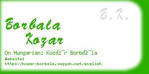 borbala kozar business card